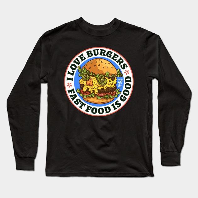 I love Burgers Long Sleeve T-Shirt by Anydudl